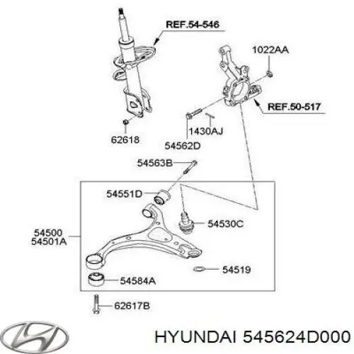 Compre 545624D000 Hyundai/Kia Parafuso de fixação de apoio esférico dianteiro ao pino de apoio