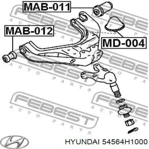 Compre 54564H1000 Hyundai/Kia Bloco silencioso dianteiro do braço oscilante inferior