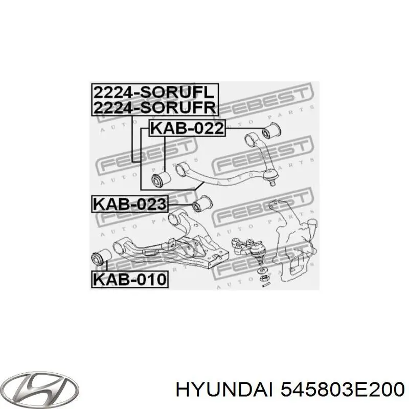 545803E200 Hyundai/Kia Bloco silencioso dianteiro do braço oscilante inferior
