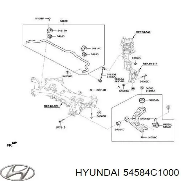 Bloco silencioso dianteiro do braço oscilante inferior Hyundai/Kia 54584C1000 preço, a partir de 11,08 USD