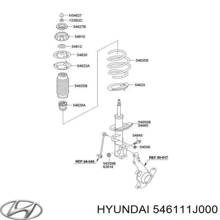 Compre 546111J000 Hyundai/Kia Suporte de amortecedor dianteiro
