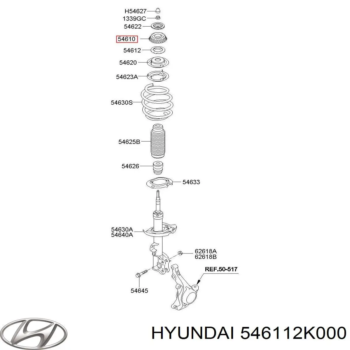 Compre 546112K000 Hyundai/Kia Suporte de amortecedor dianteiro