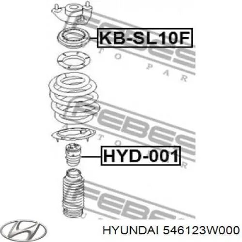 Rolamento de suporte do amortecedor dianteiro Hyundai/Kia 546123W000 preço, a partir de 15,36 USD