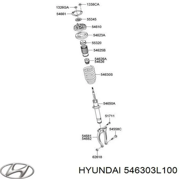 Compre 546303L100 Hyundai/Kia Suporte de amortecedor dianteiro