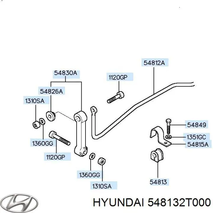 Compre 548132T000 Hyundai/Kia Bucha de estabilizador dianteiro