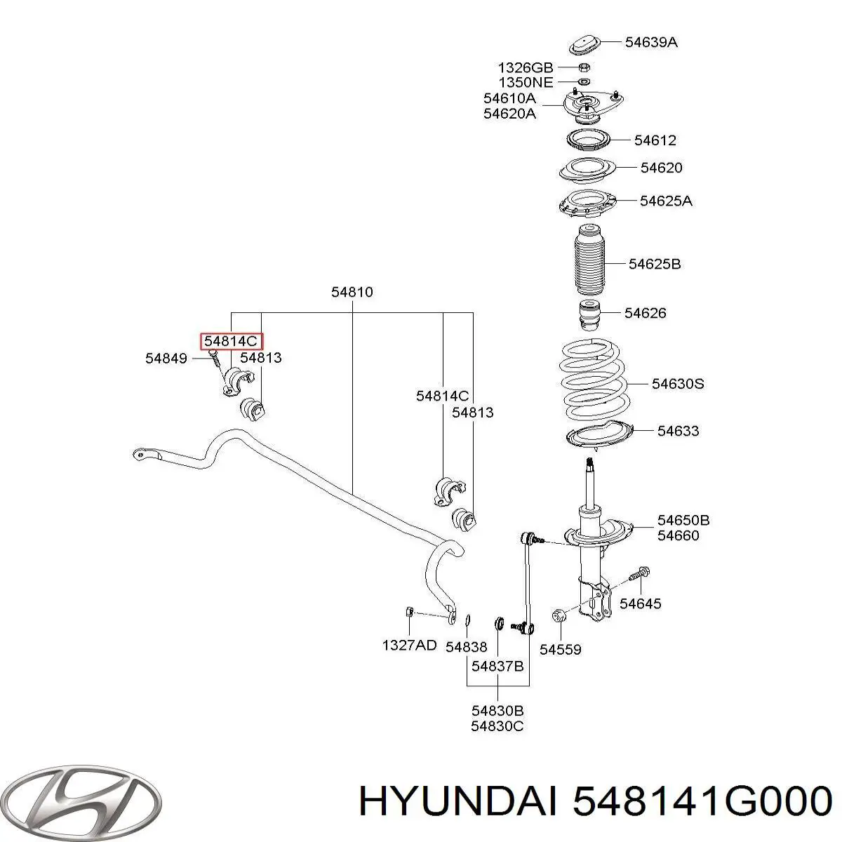 Braçadeira de fixação da bucha de estabilizador dianteiro Hyundai/Kia 548141G000 preço, a partir de 13,11 USD