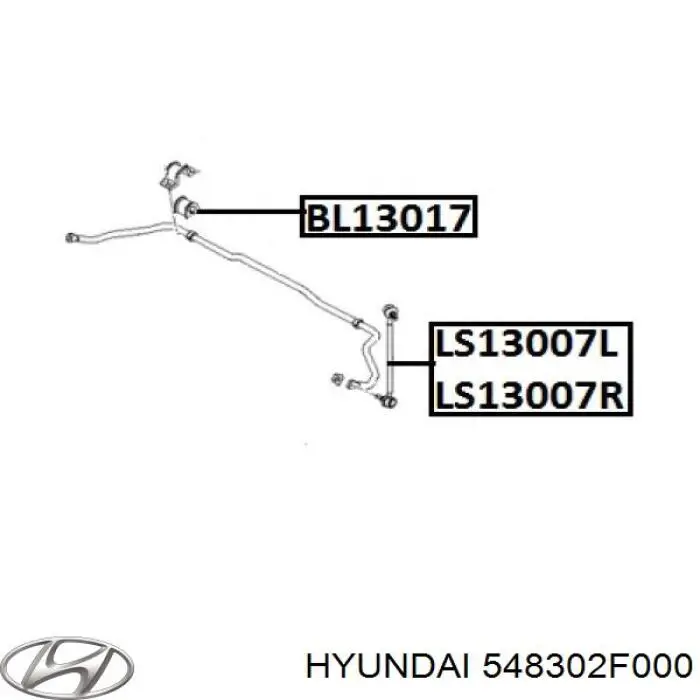 Compre 548302F000 Hyundai/Kia Montante esquerdo de estabilizador dianteiro