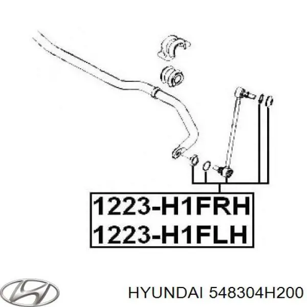 Montante esquerdo de estabilizador dianteiro 548304H200 Hyundai/Kia