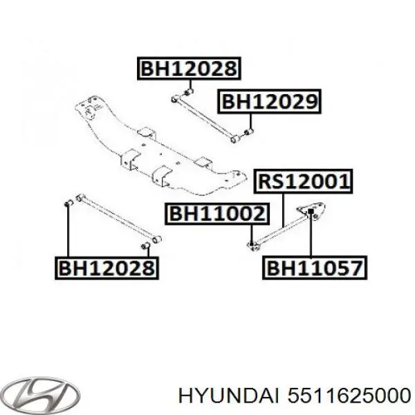 Compre 5511625000 Hyundai/Kia Bloco silencioso do pino de apoio traseiro