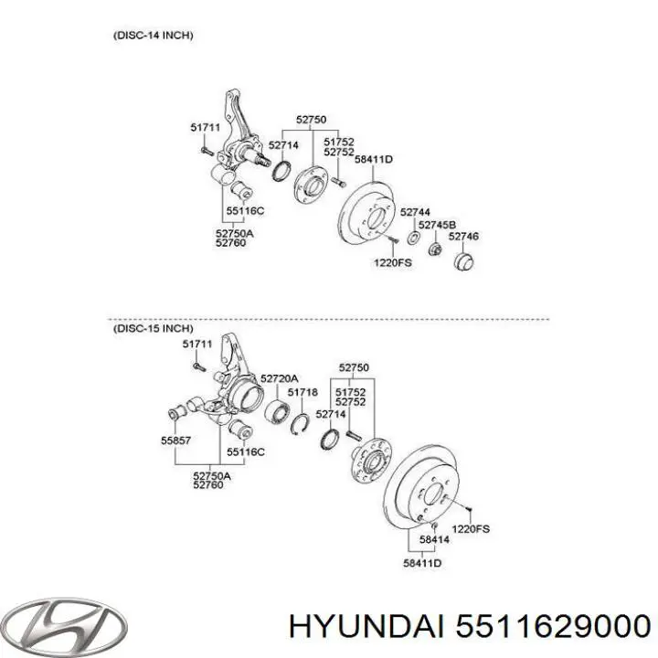 Compre 5511629000 Hyundai/Kia Bloco silencioso do pino de apoio traseiro