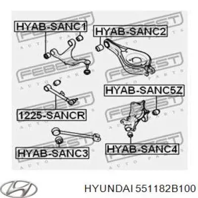 551182B100 Hyundai/Kia Bloco silencioso traseiro de braço oscilante traseiro longitudinal