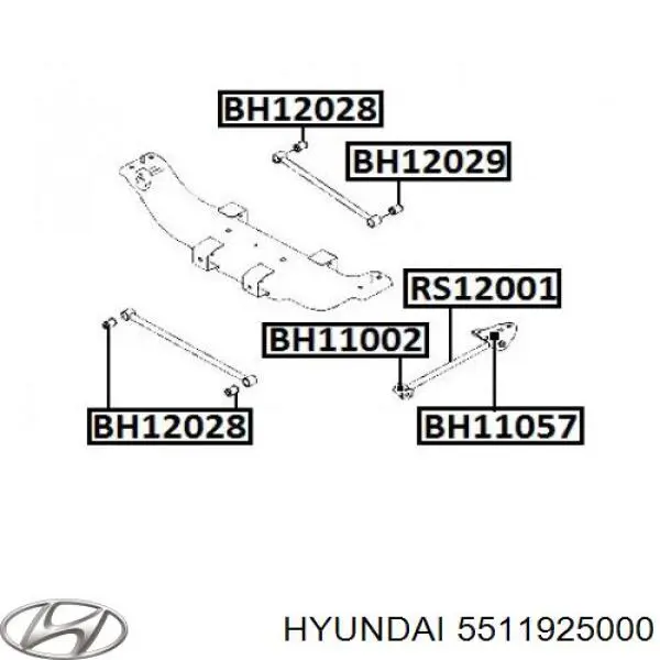 Compre 5511925000 Hyundai/Kia Bloco silencioso dianteiro de braço oscilante traseiro longitudinal