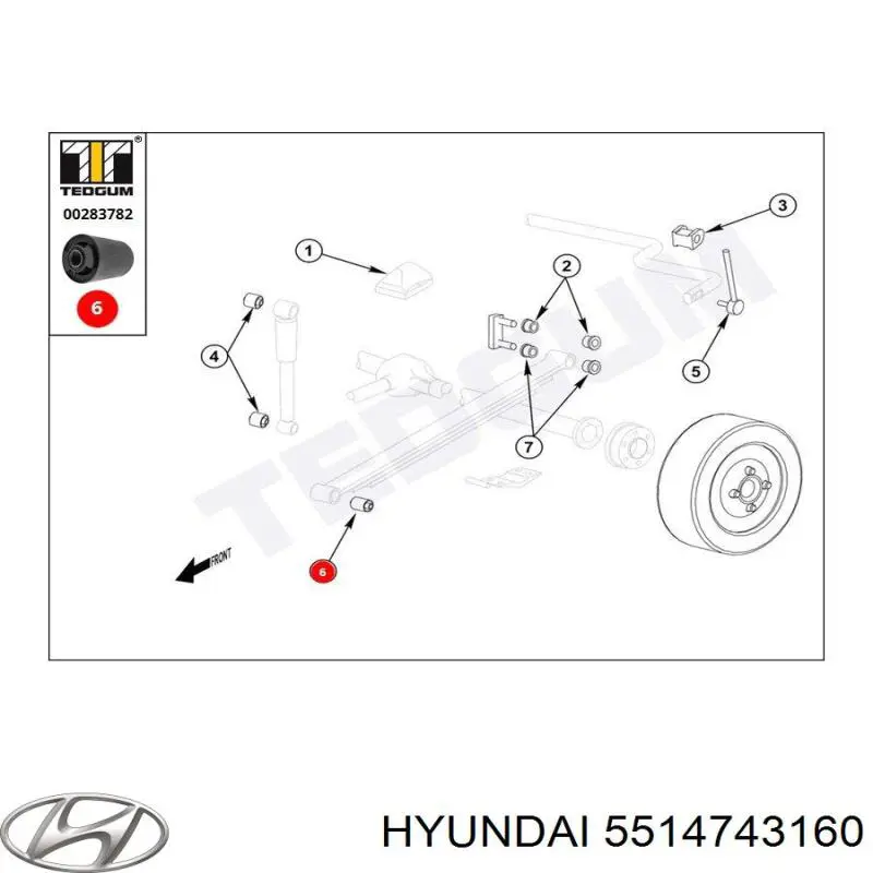 Bloco silencioso de dianteiro suspensão de lâminas traseira Hyundai/Kia 5514743160 preço, a partir de 8,95 USD