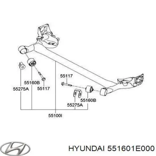 Bloco silencioso de viga traseira (de plataforma veicular) Hyundai/Kia 551601E000 preço, a partir de 11,00 USD