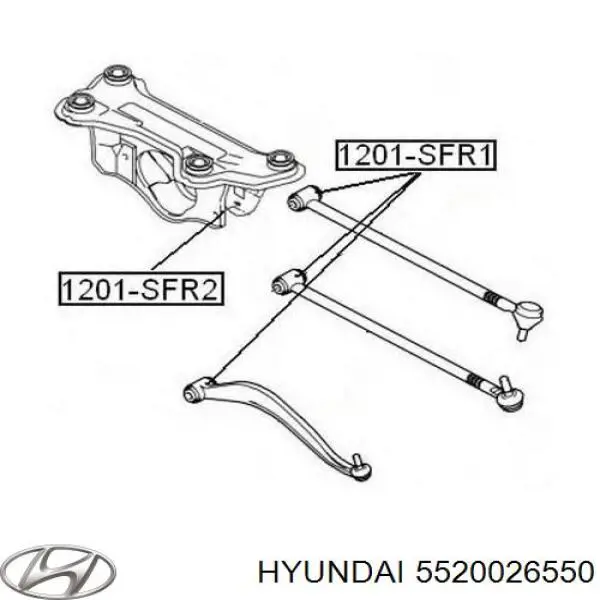Compre 5520026550 Hyundai/Kia Braço oscilante superior esquerdo de suspensão traseira