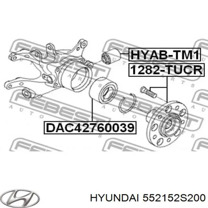 Bloco silencioso do pino de apoio traseiro Hyundai/Kia 552152S200 preço, a partir de 7,62 USD