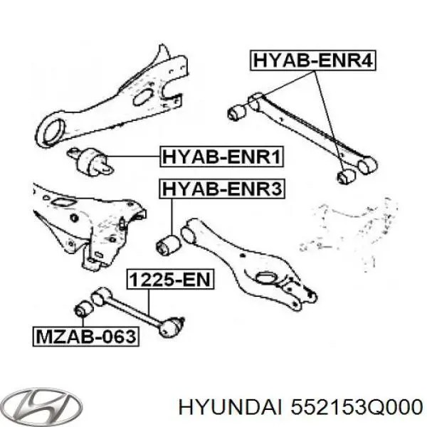 Bloco silencioso interno traseiro de braço oscilante transversal Hyundai/Kia 552153Q000 preço, a partir de 21,53 USD