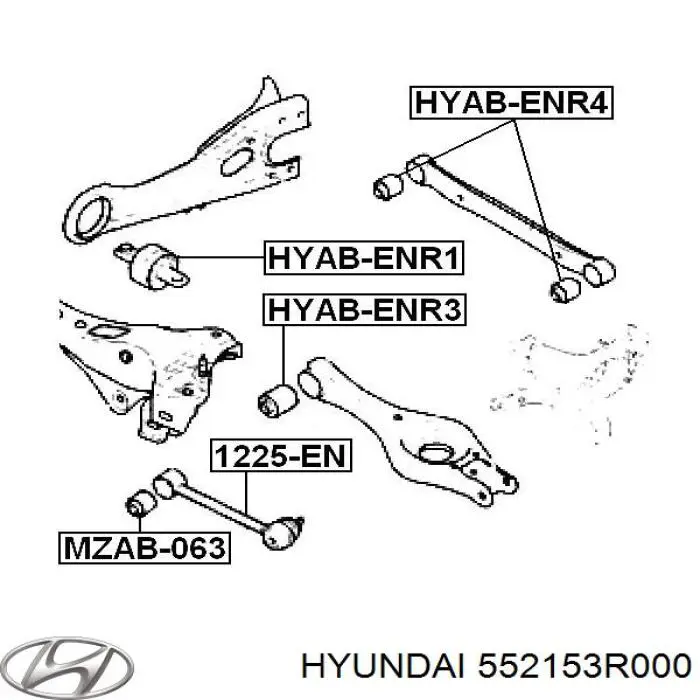 Compre 552153R000 Hyundai/Kia Bloco silencioso interno traseiro de braço oscilante transversal