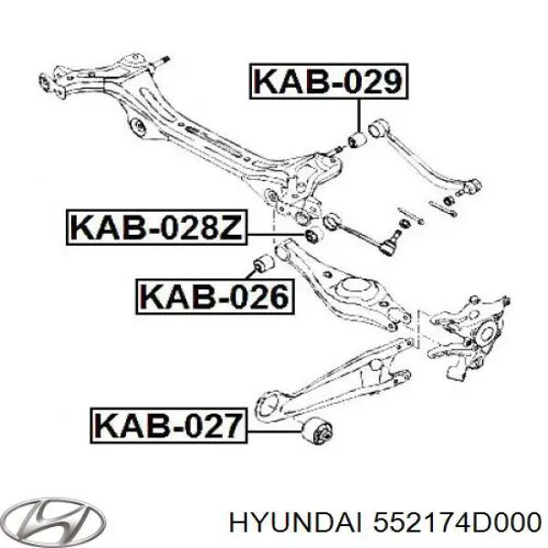 Compre 552174D000 Hyundai/Kia Bloco silencioso do braço oscilante inferior traseiro