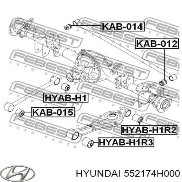 552174H000 Hyundai/Kia Bloco silencioso do braço oscilante inferior traseiro