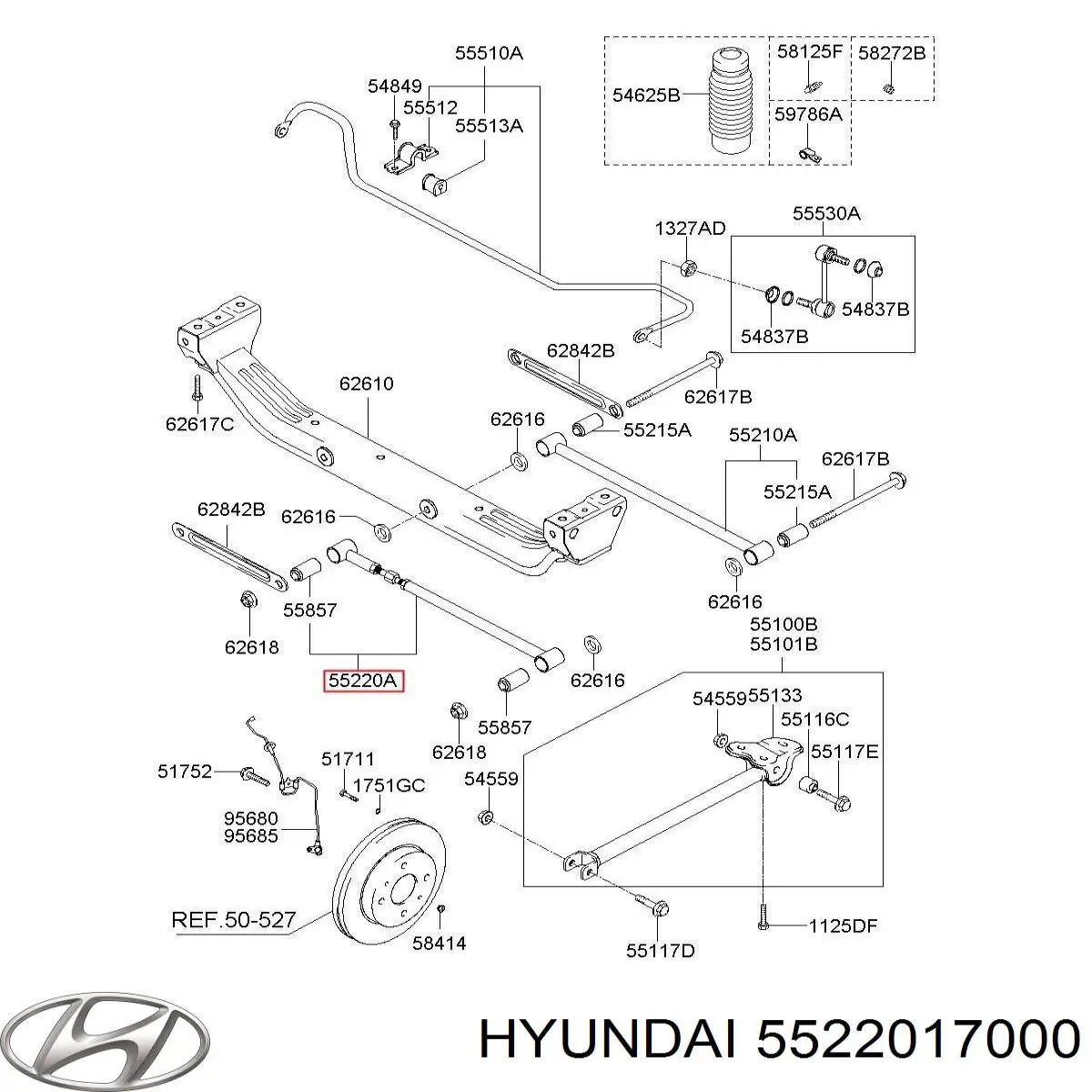 Braço oscilante inferior esquerdo de suspensão traseira/direita Hyundai/Kia 5522017000 preço, a partir de 51,08 USD
