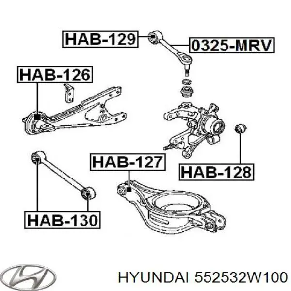 Compre 552532W100 Hyundai/Kia Bloco silencioso da barra Panhard (de suspensão traseira)