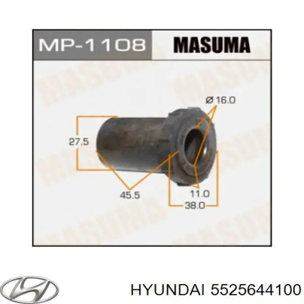 Bloco silencioso traseiro da suspensão de lâminas traseira Hyundai/Kia 5525644100 preço, a partir de 1,56 USD