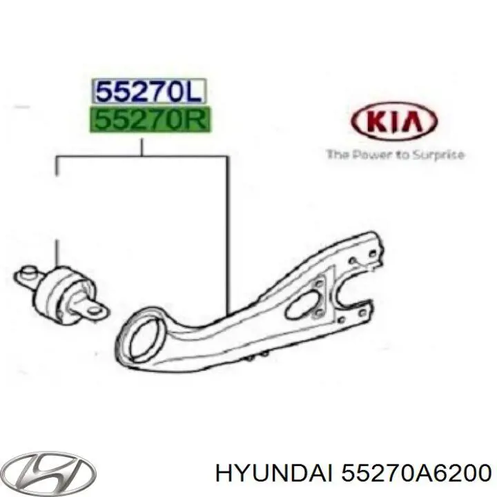 Braço oscilante (tração) longitudinal inferior esquerdo de suspensão traseira Hyundai/Kia 55270A6200 preço, a partir de 83,43 USD