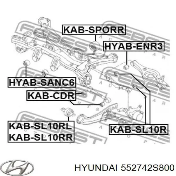 Compre 552742S800 Hyundai/Kia Bloco silencioso do braço oscilante inferior traseiro longitudinal