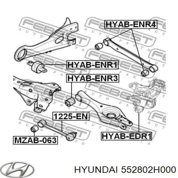 Braço oscilante (tração) longitudinal inferior direito de suspensão traseira Hyundai/Kia 552802H000 preço, a partir de 62,99 USD