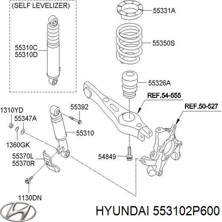 Compre 553102P600 Hyundai/Kia Amortecedor traseiro