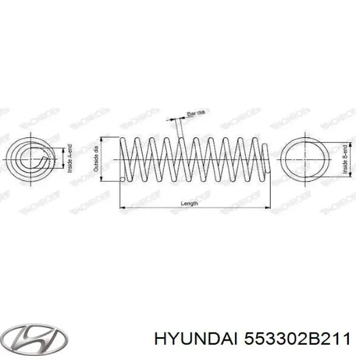 Mola traseira Hyundai/Kia 553302B211 preço, a partir de 51,28 USD