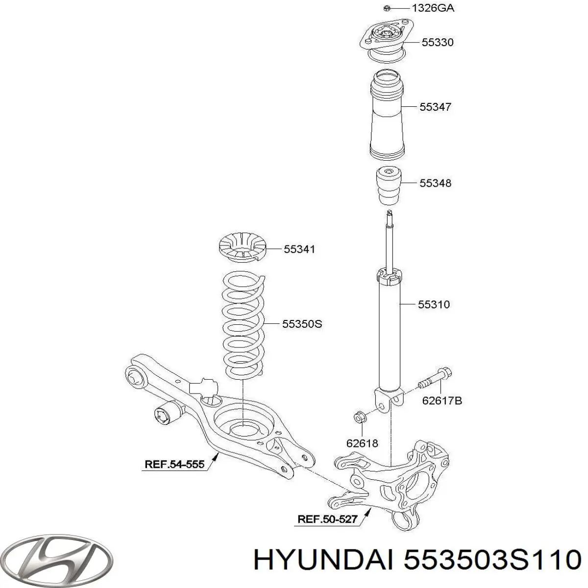 553503S110 Hyundai/Kia Mola traseira