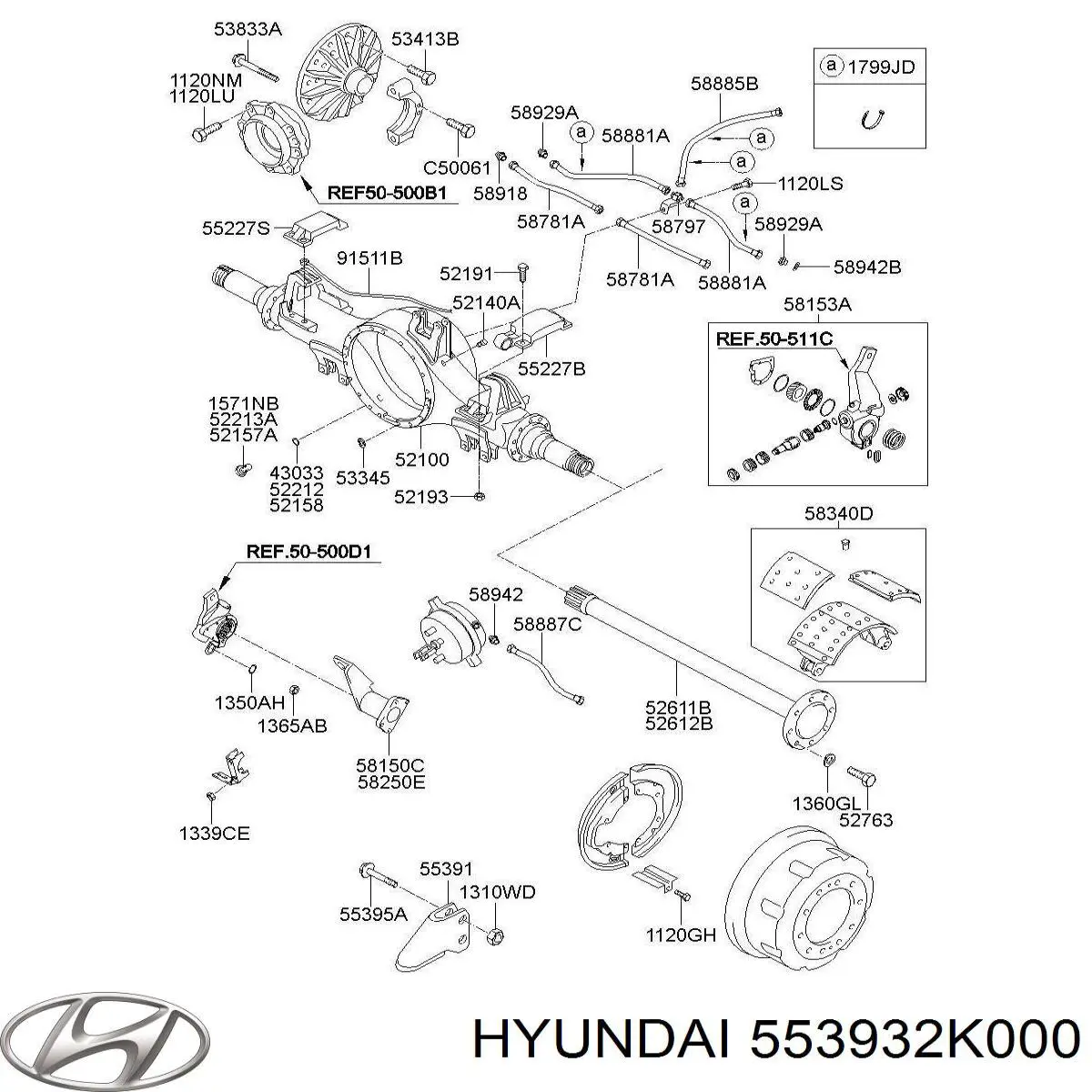 Compre 553932K000 Hyundai/Kia Parafuso de fixação de amortecedor traseiro