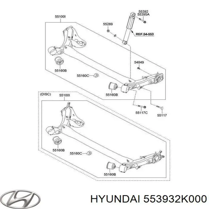 Parafuso de fixação de amortecedor traseiro Hyundai/Kia 553932K000 preço, a partir de 58,70 USD