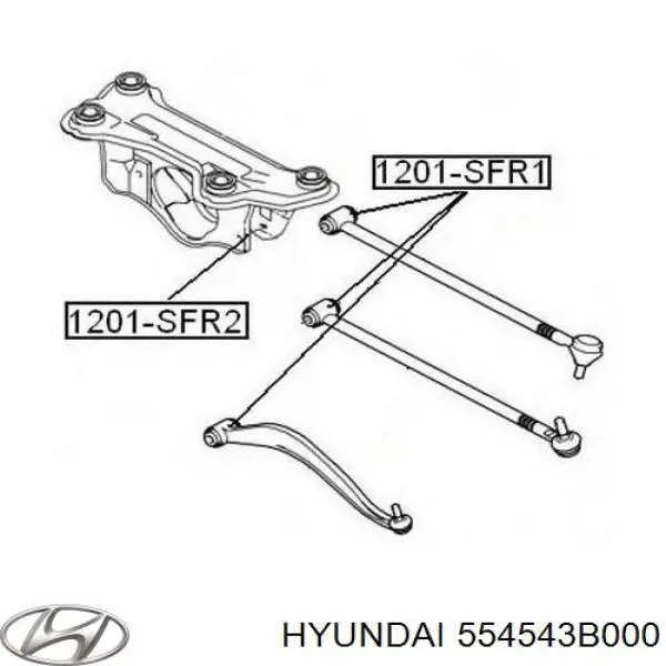 Compre 554543B000 Hyundai/Kia Bloco silencioso de viga traseira (de plataforma veicular)