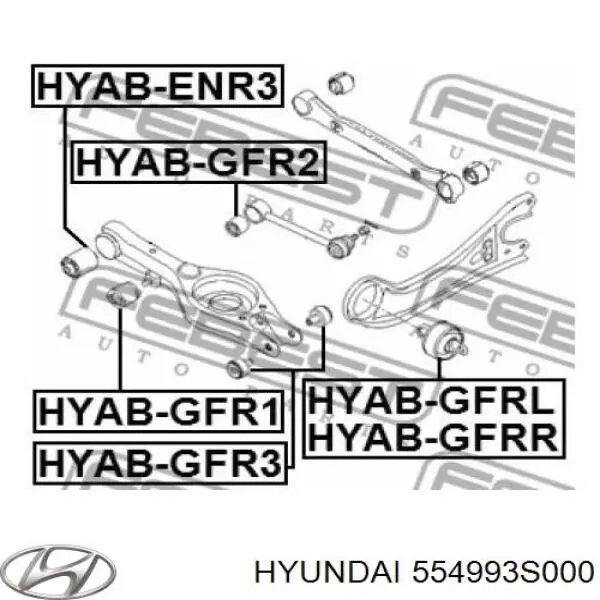 Compre 554993S000 Hyundai/Kia Bloco silencioso traseiro de braço oscilante transversal