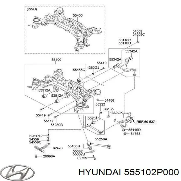 Estabilizador traseiro para Hyundai Santa Fe II CM