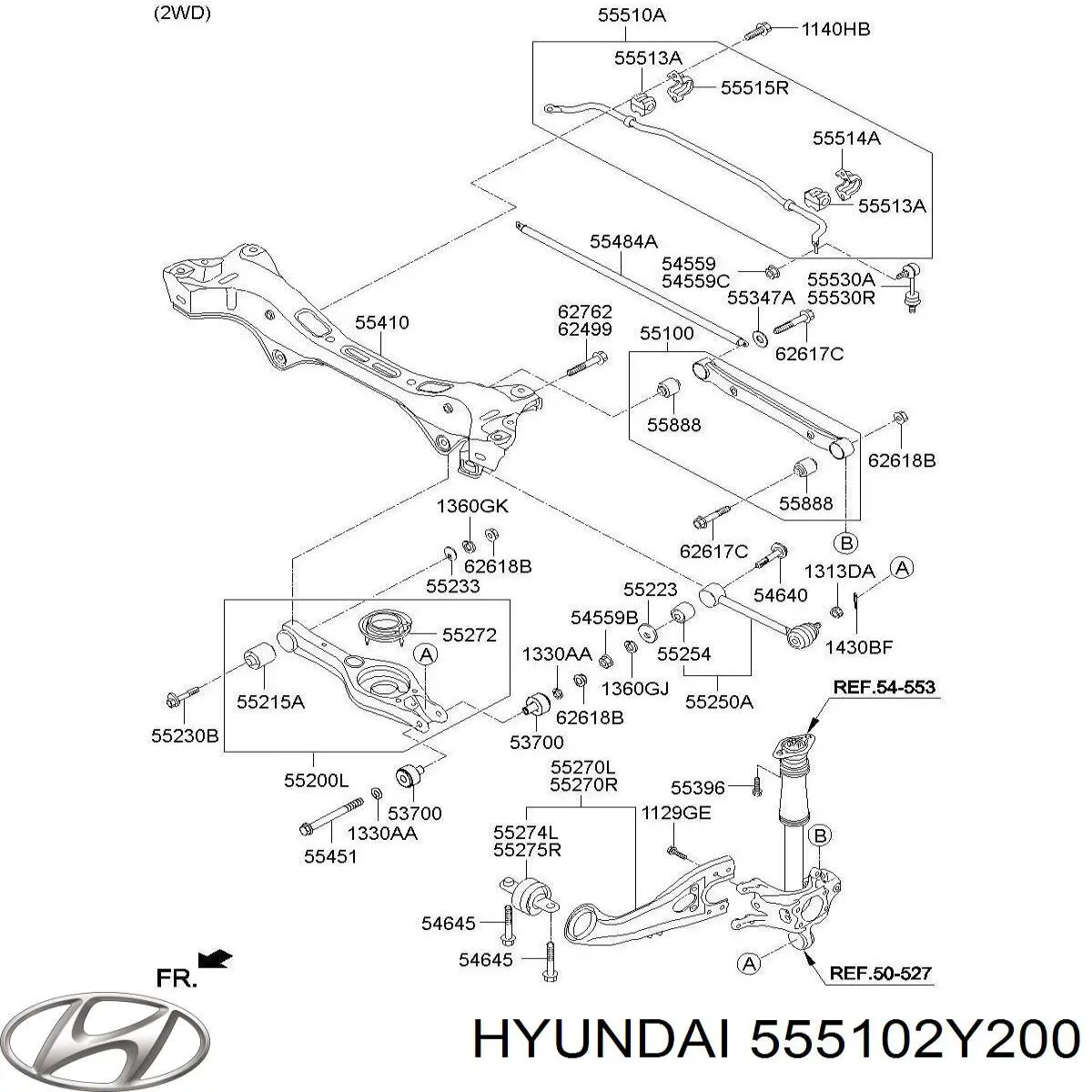 555102Y200 Hyundai/Kia Estabilizador traseiro