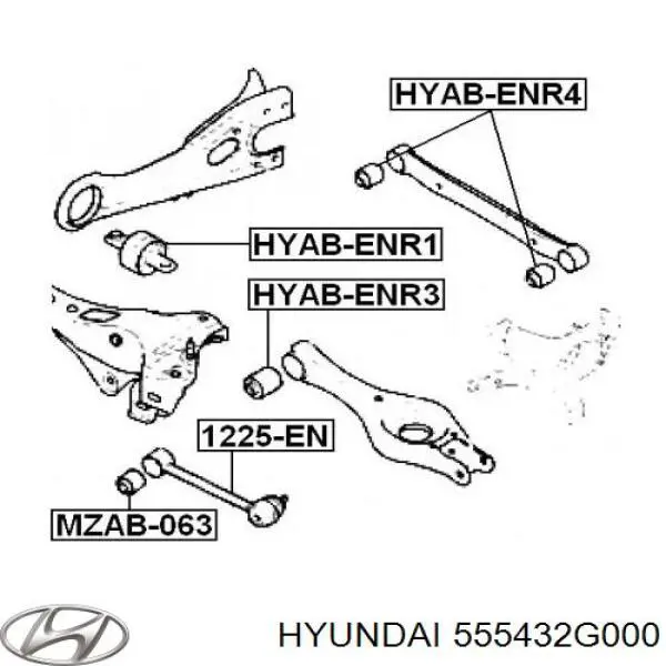 Bloco silencioso dianteiro de braço oscilante traseiro longitudinal Hyundai/Kia 555432G000 preço, a partir de 18,12 USD