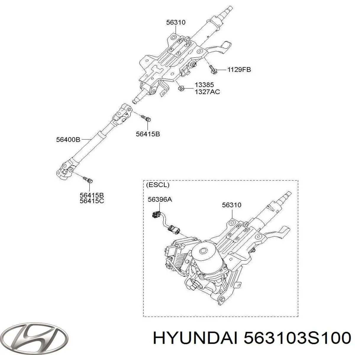 Coluna da direção Hyundai Sonata VI YF