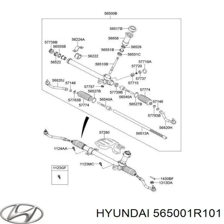 Cremalheira da direção Motorherz M51001RB