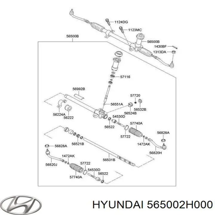 Cremalheira da direção Hyundai/Kia 565002H000 preço, a partir de 731,55 USD