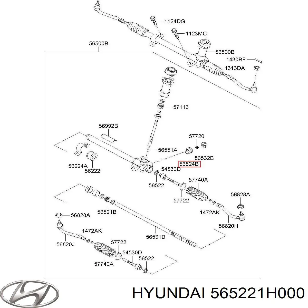 Bucha da árvore da cremalheira da direção Hyundai/Kia 565221H000 preço, a partir de 14,36 USD