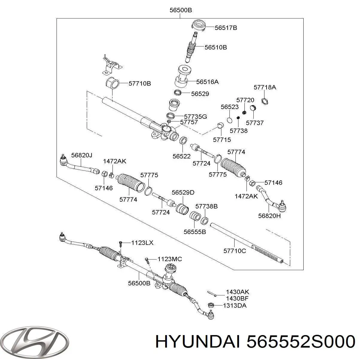 Bucha da árvore da cremalheira da direção Hyundai/Kia 565552S000 preço, a partir de 27,56 USD