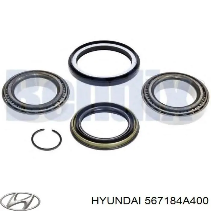 567184A400 Hyundai/Kia Rolamento do pino de apoio dianteiro