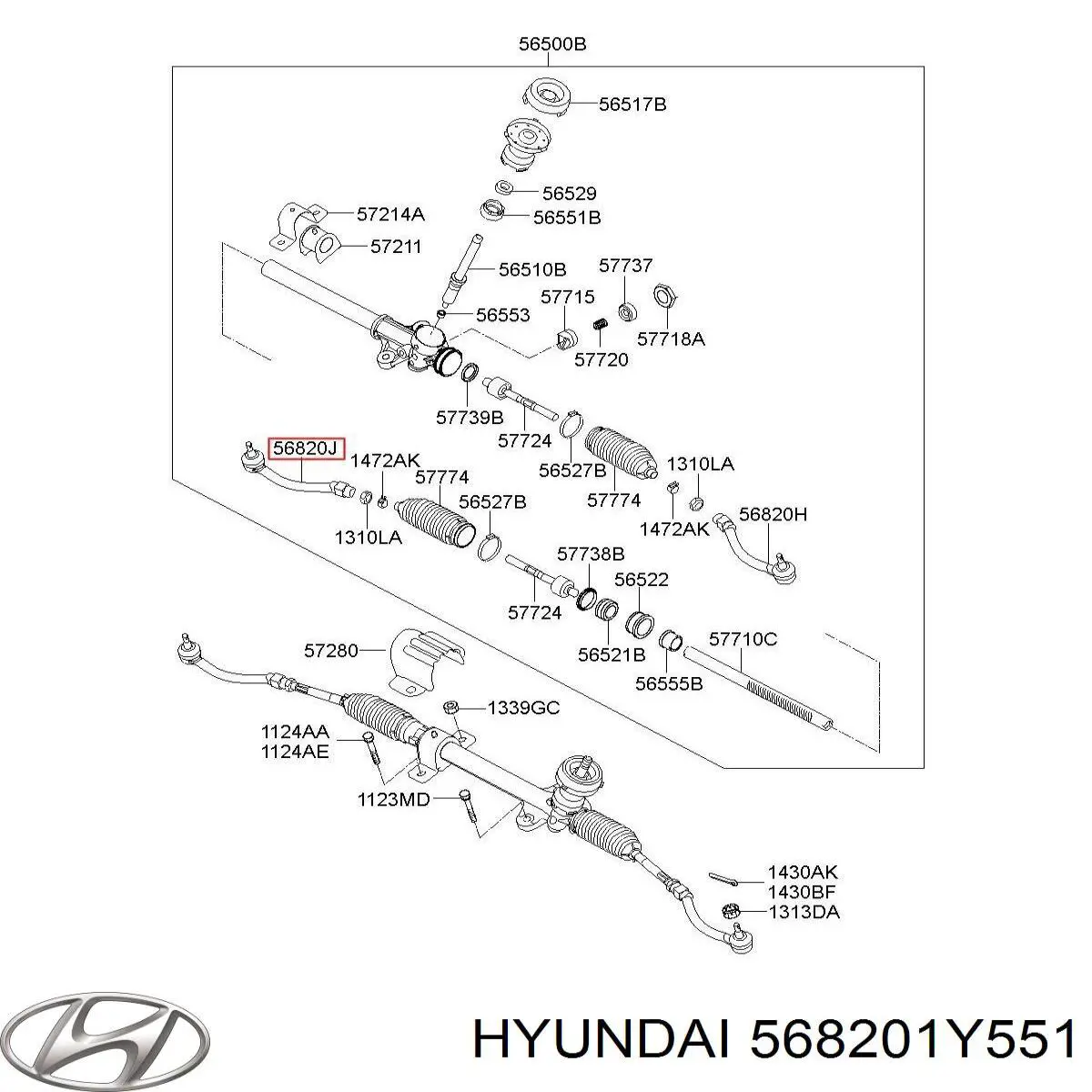 Compre 568201Y551 Hyundai/Kia Ponta externa da barra de direção