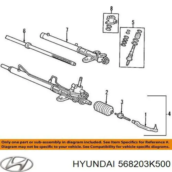 Compre 568203K500 Hyundai/Kia Ponta externa da barra de direção