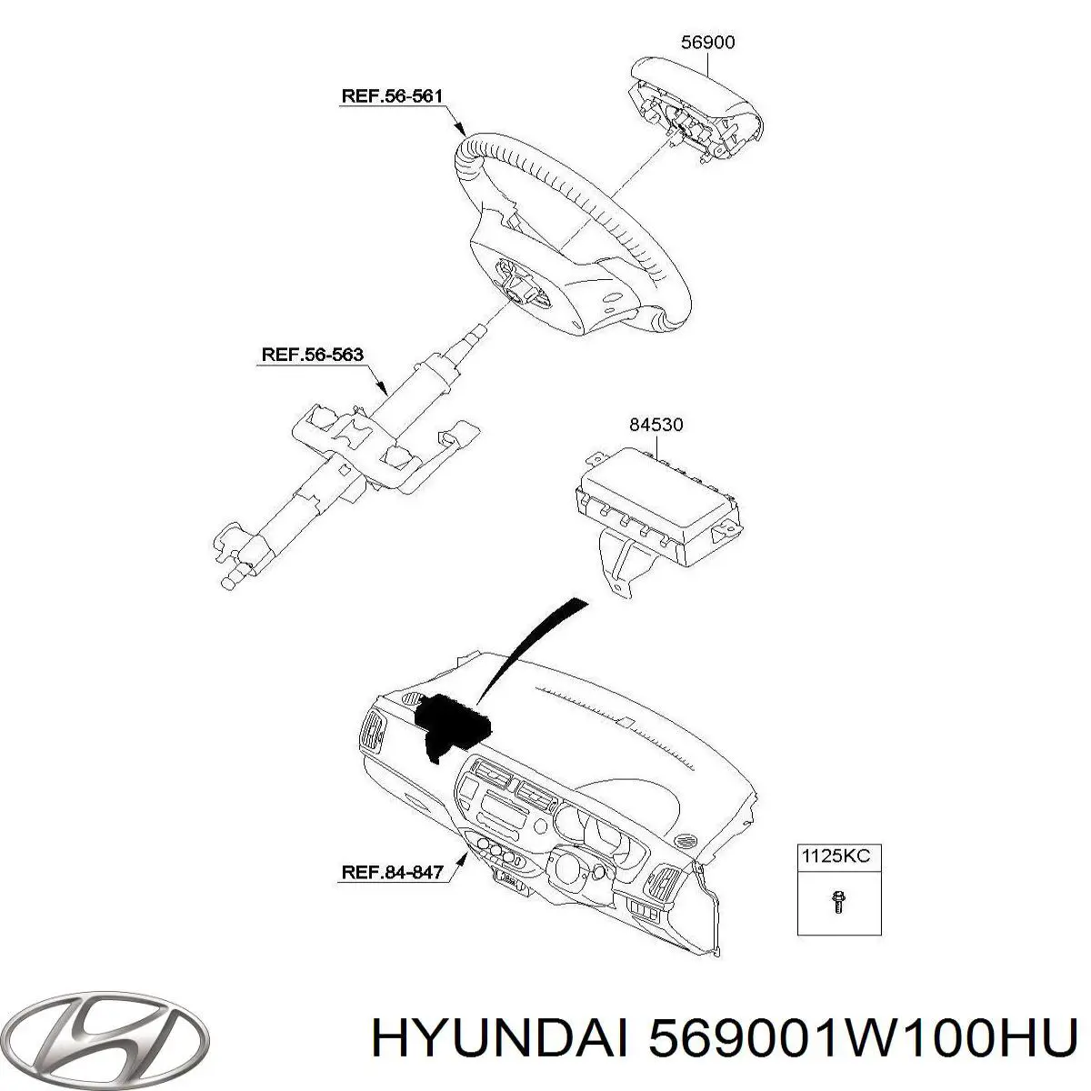 Cinto de segurança (AIRBAG) de condutor Hyundai/Kia 569001W100HU preço, a partir de 328,15 USD