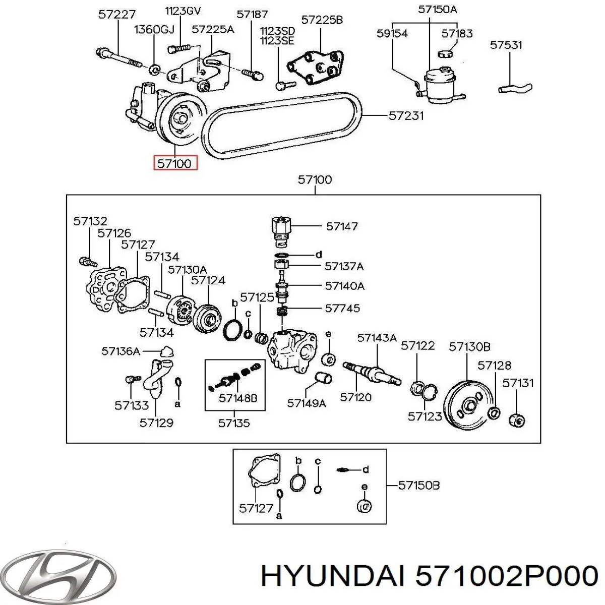 571002P000 Hyundai/Kia Bomba da Direção hidrâulica assistida